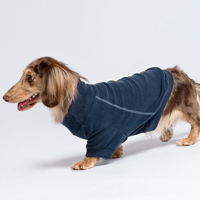 Fitwarm 3 Pack Classic Fleece Sweater, Turtleneck Sweatshirt, Winter Clothes for Small Dogs & Cats, Pullover Jacket, Cat Apparel, Blue, Grey, Navy, Large