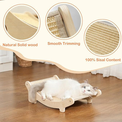 UUig Cat Scratcher Sisal Cat Scratching Bed 19.6 inches Cat Scratch Chair Hammock Lounge Cat Scratcher for Indoor Cats Scratching Post Lounger
