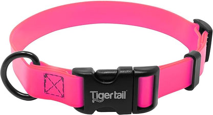 Tiger Tail X Small Pink Dog Collar | Waterproof and Odor-Proof for Active Pets | Durable, Anti-Mat, and Lightweight Design | Made with Premium Coated Nylon | Suitable for Extra Small Breed Dogs