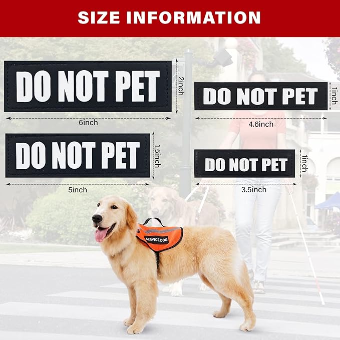 Removable Service Dog Patches, 2Pack Black Vest Patches for in Training Dog, Harness Patches with Hook Backing, DO NOT PET-S