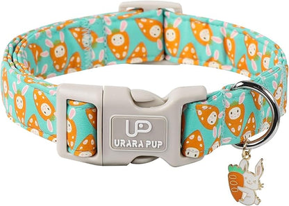 Easter Dog Collar, Lovely Cotton Easter Carrot Adjustable Puppy Collar for Girl Boy Dog, Adorable Carrots Collar for Small Medium & Large Dogs