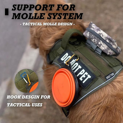 Tactical Dog Harness for Large and XL Breeds, Air Dog Vest No Pull with Reflective Do Not Pet Patches, Breathable Dog Molle Vests for Training Walking Hunting Green