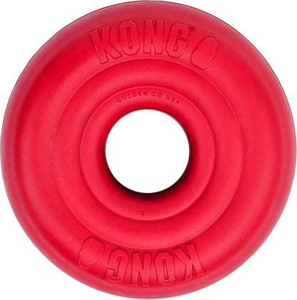 KONG Donut Dog Toy – Durable Natural Rubber Chew & Fetch Toy – Promotes Healthy Teeth & Gums, Fun Bounce & Roll, Gentle on Mouth (Small/Medium)