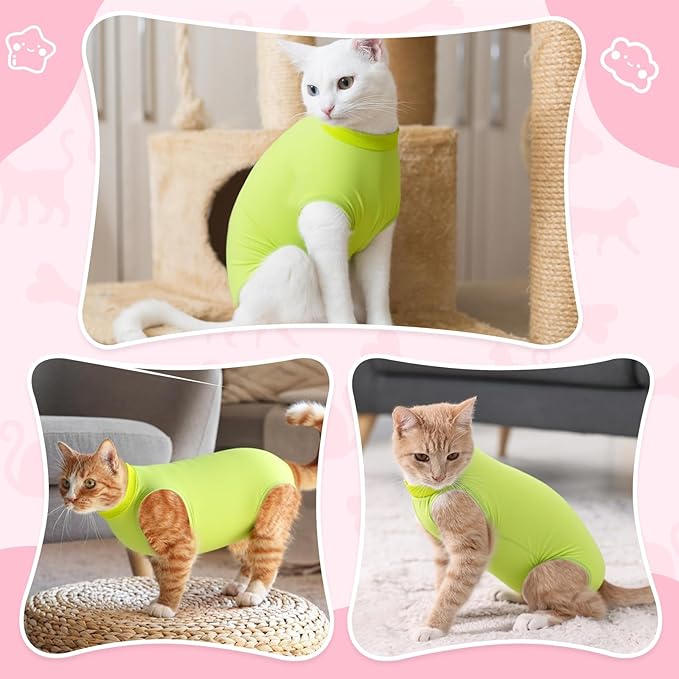Coppthinktu Cat Recovery Suit for Abdominal Wounds or Skin Diseases, Cat Onesie for Cats After Surgery Female Kitten Recovery Suit, Breathable E-Collar Alternative After Spay Anti Licking ﻿