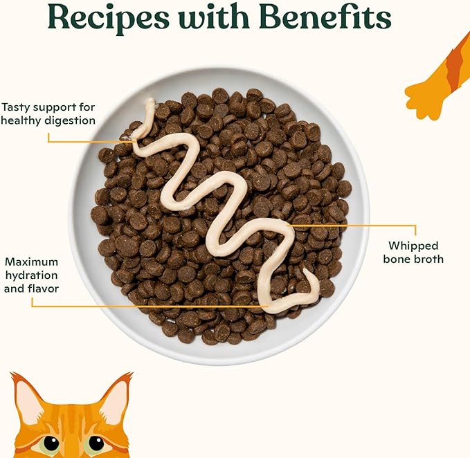 Made by Nacho Digestive Mousse Sachets, Lickable Cat Treats, 12 Count with Bone Broth, 0.5 oz, No Grains, Corn, Wheat or Soy