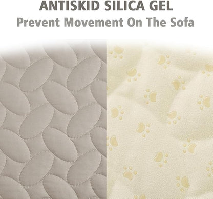 Ameritex Waterproof Pet Bed Cover Anti-Slip Dog Bed Blanket for Sofa and Furniture Waterproof New Pattern Design (Khaki, 30x90 Inch (Pack of 1))