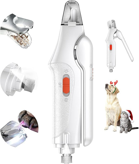 CATPICK 2-in-1 Cat Nail Clippers & Dog Nail Clippers Trimmers for Large Medium Small Dogs Cats Claw Trimmer Quick Sensor and Safety Guard USB Rechargeable with 2 LED Lights Dogs Nail Trimmer