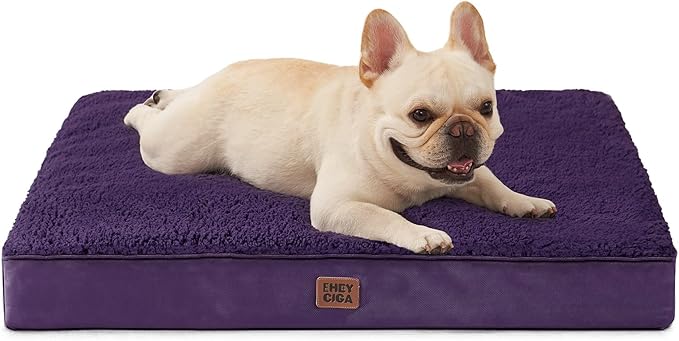 EHEYCIGA Orthopedic Medium Dog Beds for Small Dogs with Removable Washable Cover for Crate, Purple, 30x20