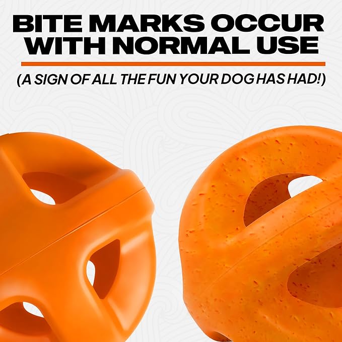 Fida Natural Rubber Dog Balls for Aggressive Chewers, Durable Dog Chew Toys for Large Dogs, Interactive Fetch & Tug of War Toys for Medium Large Breed Non-Toxic Dish Washable,4.5 * 4.5"