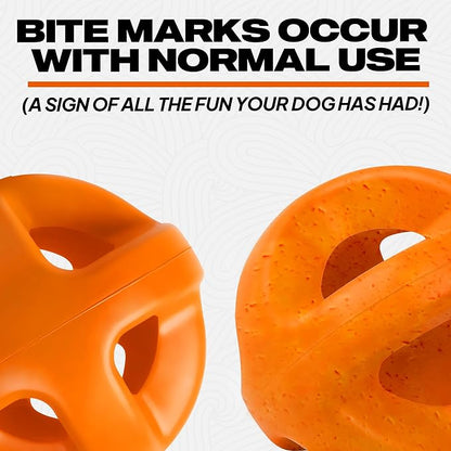 Fida Natural Rubber Dog Balls for Aggressive Chewers, Durable Dog Chew Toys for Large Dogs, Interactive Fetch & Tug of War Toys for Medium Large Breed Non-Toxic Dish Washable,4.5 * 4.5"