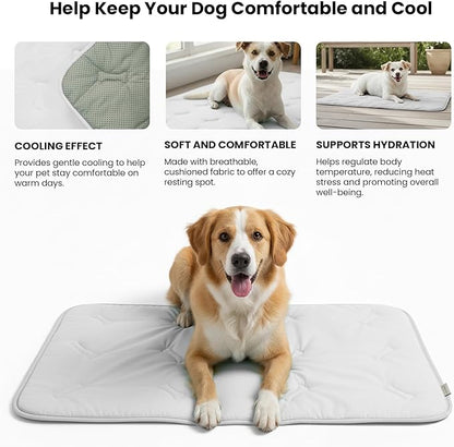 Dormora Cooling Pet Mat – 35x23 Dog or Cat Cool & Comfy, Soft Breathable Self-Cooling Pad, Pet-Safe, Durable, Perfect for Hot Weather, Naps, Crates, Cars, Couch, Washable & Easy to Take Anywhere, Gray