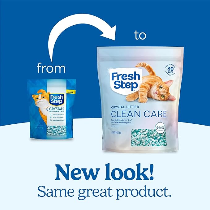 Fresh Step Crystals, Premium Cat Litter, Scented, 8 Pounds, Pack of 2 (Package May Vary)