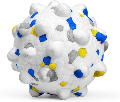 Moonorange 2.36'' Dog Balls for Dogs Aggressive Chewers Indestructible Tennis Durable Bouncy Interactive Dog Toy Balls for Fetch Game Floating Training(White Medium)