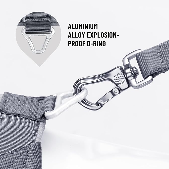 EXCELLENT ELITE SPANKER No Pull Dog Harness Padded Military Patrol Vest Adjustable Nylon Small Service Walking Dog Harness with Handle for Training Running(Grey-XS)