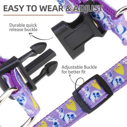 PUPTECK No Pull Easter Dog Harness Soft Adjustable Basic Nylon Step in Puppy Vest Outdoor Walking with ID Tag, Light Purple S