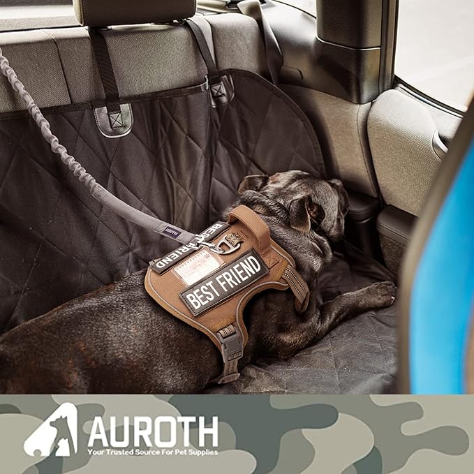 AUROTH Dog Leash Large Dogs, Heavy Duty Dog Leash Bungee, No Pull Leashes for Shock Absorption, Grey Dog Training Leashes for Medium Large Breed Dogs 6FT/4.5FT, 2 Padded Handles