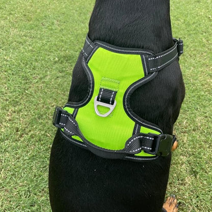 4Knines No Pull Dog Harness for XL Dogs – Adjustable Reflective Harness with Front & Back Leash Clips – Padded for Comfort – Durable, Easy Control for Walks & Training (Yellow)