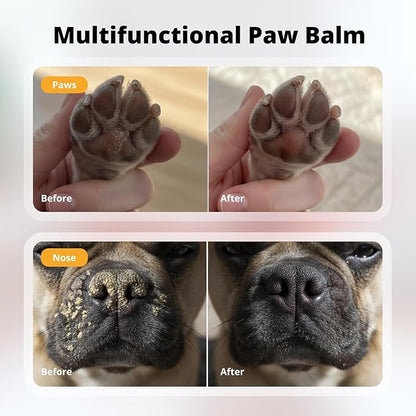 Silent Groom Pro Organic Pet Paw & Nose Balm | Natural Moisturizer for Dogs & Cats - Paws, Pads, Nose & Elbow | Lick Safe Cream with Coconut Oil & Beeswax | Anti-Dry Skin Relief & Protector