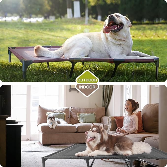 suddus Elevated Dogs Bed Waterproof Outdoor, Portable Raised Dog Bed, Dog Beds Off The Floor, Dogs Bed Easy Clean Indoor or Outdoor Use, X-Large, Blue