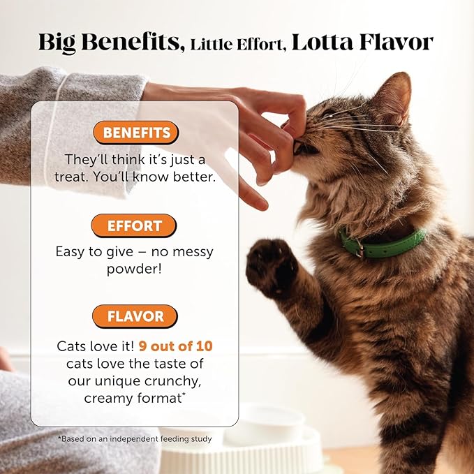 Cat Hip + Joint Health Chews – Crunchy & Creamy Cat Joint Support Supplement - Glucosamine, Chondroitin & Omega-3s – Supports Mobility, Flexibility & Comfort for Indoor & Outdoor Cats (Chicken 30-Day)