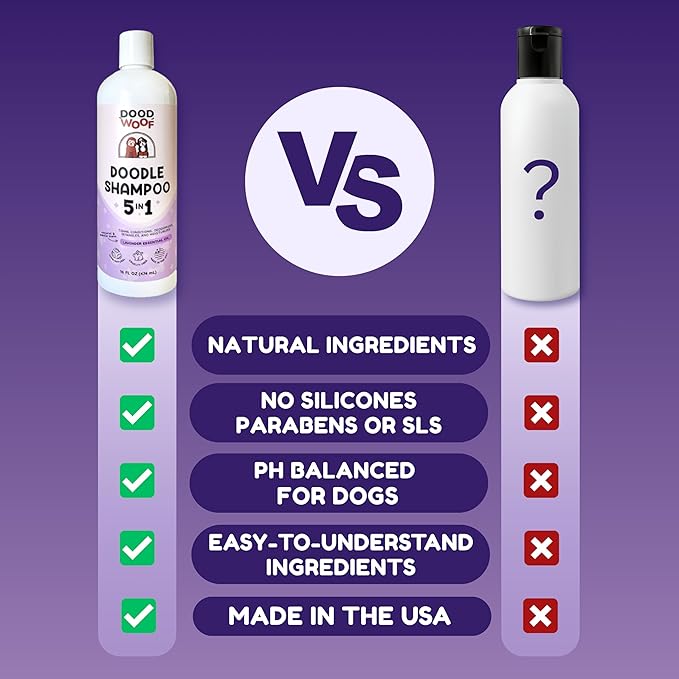 Dog Shampoo and Conditioner for Doodle - All Natural Dog Shampoo for Smelly Dogs, Sensitive Skin Pet Shampoo for Dogs, Goldendoodle, Doodles, Poodle, Puppy Shampoo and Conditioner - Dog Soap