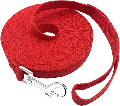 PETGOGO 15ft 20ft 30ft 40ft 50ft Long Dog/Puppy Lead Obedience Recall Training Dog Leashes for Small Medium Dogs Camping, Training, Play, or Backyard (40 FT, Red)