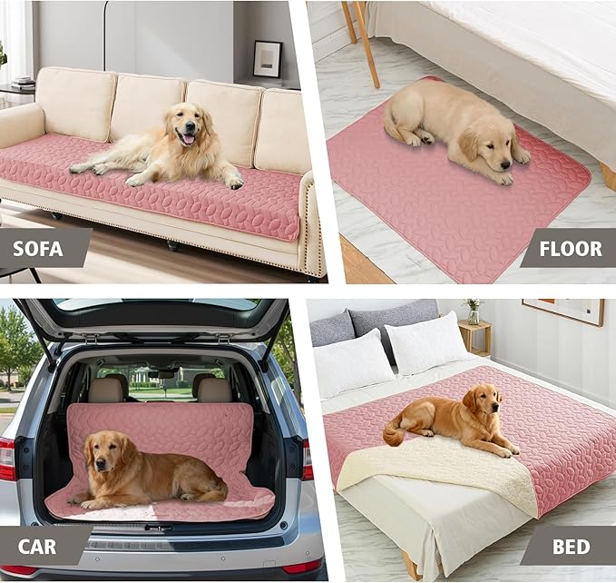 Ameritex Waterproof Pet Bed Cover Anti-Slip Dog Bed Blanket for Sofa and Furniture Waterproof New Pattern Design (Pink, 30x90 Inch (Pack of 1))