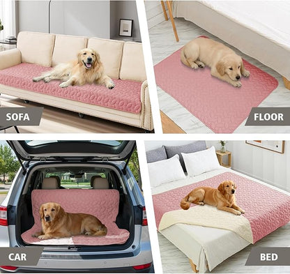 Ameritex Waterproof Pet Bed Cover Anti-Slip Dog Bed Blanket for Sofa and Furniture Waterproof New Pattern Design (Pink, 30x90 Inch (Pack of 1))