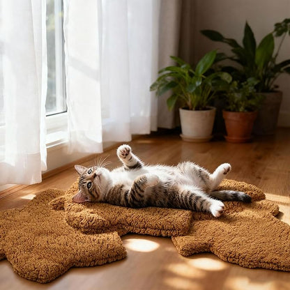 BrightRow 3 Pack Self Warming Pet Bed Leaf Shape Self Heating Cat Dog Mat Washable Thermal Sleeping Pad for Indoor Outdoor Hedgehog, Bunny, Sugar Glider, Rat, Chinchilla(Orange,Small-16 x20)