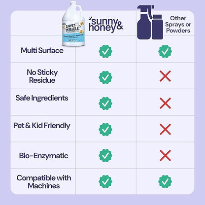 Sunny & Honey Carpet Cleaner Solution - Deep Stain Remover & Odor Deodorizer - Pet Carpet Cleaner & Rug Shampoo (32 Fl Oz, Light Lavender)
