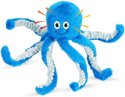 Eneston Dog Toys with Crinkle Paper- Octopus Stuffed Dog Squeak Toy Interactive Tug of War Puppy Toys for Small, Medium, Large Dogs