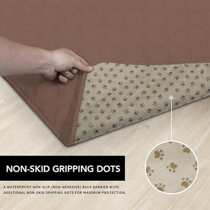Easy-Going 100% Waterproof Dog Bed Cover, Non-Slip Pet Blanket for Furniture, Washable Couch Cover, Repleasement Sofa Cover (86x82 in,Brown)