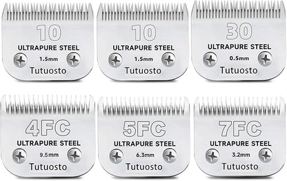 Clipper Blades Pet Grooming Clipper Replacement Blades Detachable Blade Compatible with andis/wahl/Oster Dog Clippers (2 * 10+30+4FC+5FC+7FC)