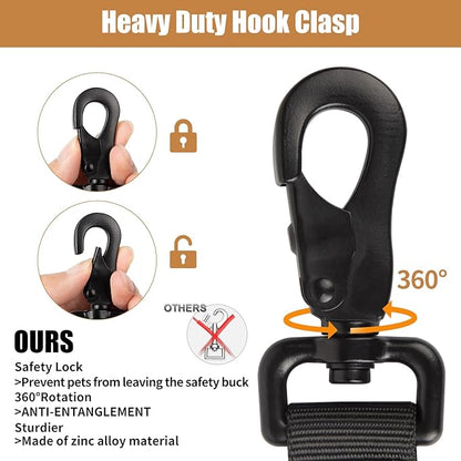 Tactical Dog Collar Leash Set, Adjustable Military Training Nylon Collar Dog Training with Control Handleand Metal Buckle, Dog Collar for Medium Large Dogs (Black,M)