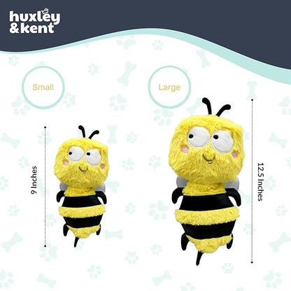 Huxley & Kent Funny Dog Toy w/Squeaker – Power Plush Squeaky Dog Toys for Small, Medium & Large Dogs – Soft Stuffed Animal for Indoor Play & Fetch - Slappies® Buzz Bee, Large