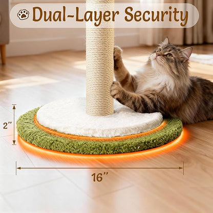 CWV 45" Tall Cat Scratching Post, Cute Rose Flower Cat Scratcher for Indoor Adult Cats & Kittens, Cat Tree Tower with Sturdy Base, Sisal Rope, Interactive Toys & Cat Gifts, Rascadores para Gatos