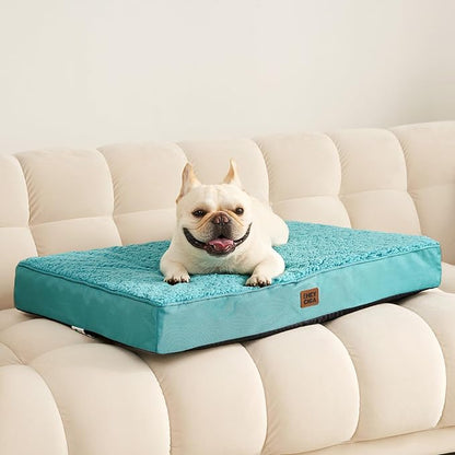EHEYCIGA Orthopedic Medium Dog Beds for Small Dogs with Removable Washable Cover for Crate, Turquoise Blue, 30x20