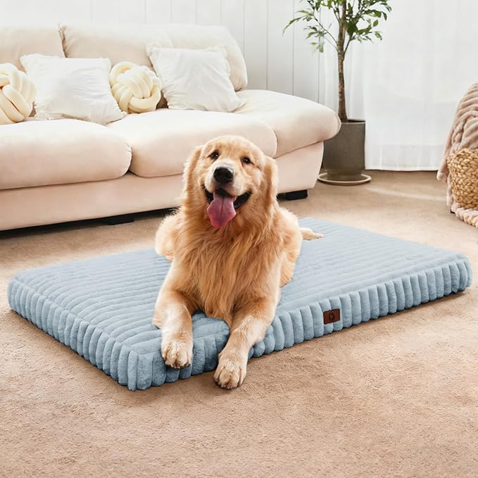 Cozila Dog Beds for Extra Large Sized Dog, Orthopedic Pet Bed with Waterproof Lining, Soft Short Plush Surface & Egg Crate Foam, Machine Washable Pet Mat with Removable Cover & Anti Slip Bottom