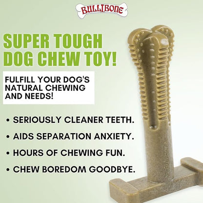 Bullibone Nylon Dog Chew Toy Spin-a-Bone - Interactive Dog Toy, Triggers Natural Instincts, and Improves Oral Health