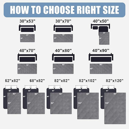 Smiry Waterproof Dog Bed Cover Blanket 52x82, Soft Reversible Pet Blanket, Washable Leakproof Cats Dogs Couch Cover for Sofa, Couch, Furniture, Lattice, Grey/Grey