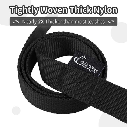 HIKISS Long Dog Leash Obedience Recall Training Agility Lead with Thickening Material for Large Dog - 15ft 20ft 30ft 50ft 100ft Training Leash (Black 30ft)