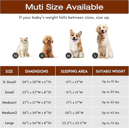JOLLYVOGUE Dog & Cat Bed, Calming Anti-Anxiety Pet Bed for Small Dogs, Fluffy Donut Cushion for Small and Medium Pets (20")