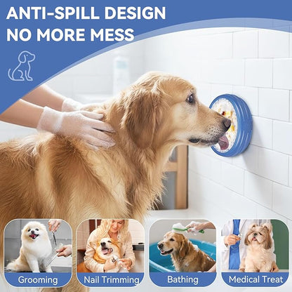Dog Lick Bowl, Animire Freeze Lick Mat for Dogs, Non-Slip Slow Feeder Licking Bowl Enrichment Treat for Distraction Anxiety Relief, Food Grade Silicone, Dishwasher Safe(Dark Blue,XL)