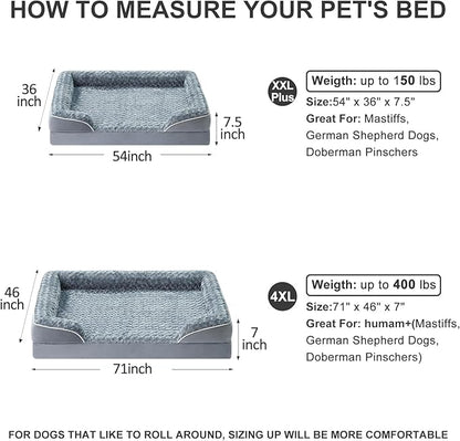 WNPETHOME Dog Beds for Large Sized Dogs, Washable Orthopedic Dog Couch Sofa Bed with Waterproof Lining & Non-Skid Bottom for Pet Sleeping