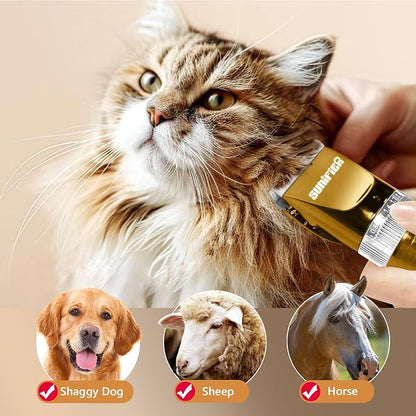 Professional Dog Grooming Clippers for Thick Coat - Dog Hair Trimmer for Grooming- Sheep Shears for Thick Hair – Pet Grooming Clippers for Dogs, Cats, Sheeps, Horse (Gold)