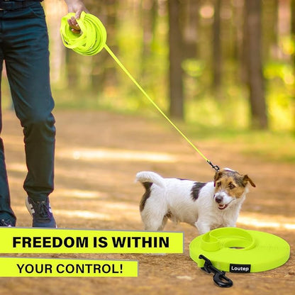 Waterproof Dog Leash 10ft, 16ft, 30ft, 50ft PVC Recall Long Line Dog Leash Beach Swimming Tracking Training Dogs Lead for Pet, Medium and Large Dogs