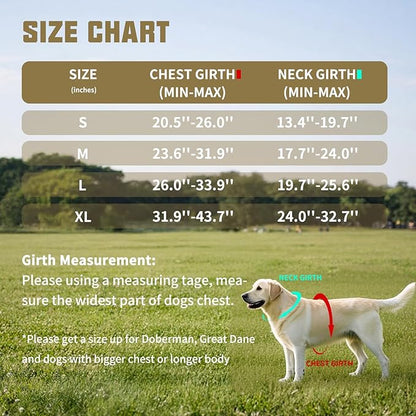 AUROTH Dog Harness and Leash Set, Soft Padded Service Dog Vest with 5.25FT Dog Leash, No Choke, Easy On Pet Vest, Adjustable Reflective No Pull Pet Vest Medium Sized Dog, Easy Walking and Training