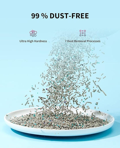 PETKIT Mixed Cat Litter Fast Clumping,Flushable,Ultra Absorbent, 100% Natural Ingredients Litter,Water Dissolvable,Really Dust-Free,Low Tracking Bentonite Tofu Litter ( 7.9 lb×4 Bags)