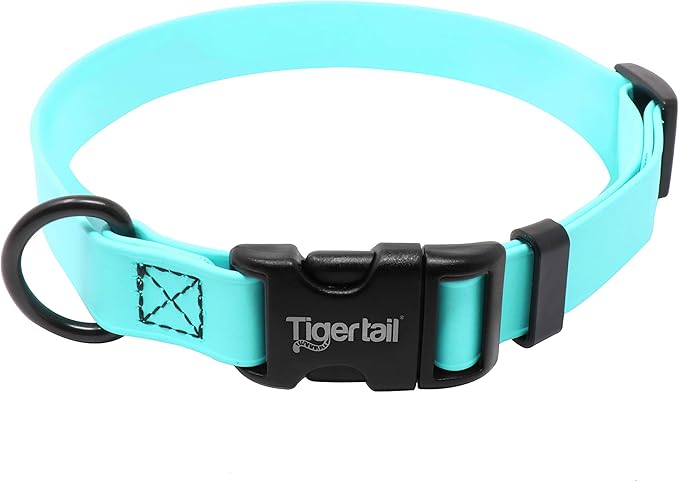 Tiger Tail Small Sky Blue Dog Collar | Waterproof and Odor-Proof for Active Pets | Durable, Anti-Mat, and Lightweight Design | Made with Premium Coated Nylon | Suitable for Small Breed Dogs