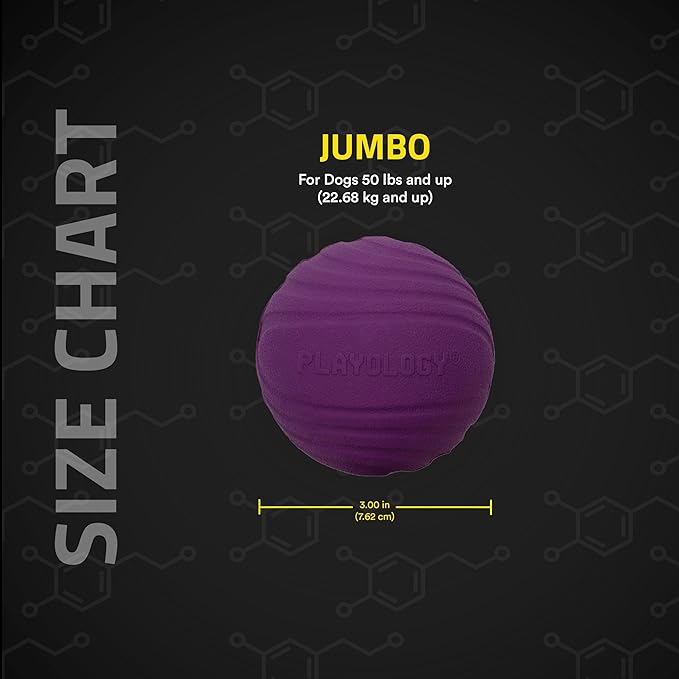 Playology Dog Toys | Dual Layer Ball Durable Chew Toy for Aggressive Chewers | Jumbo Bacon Scented Toy - Easy to Clean and Made from Non Toxic Materials